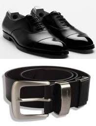Black shoes and belt